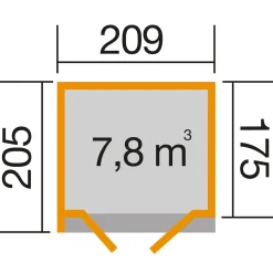 Weka tuinhuis 262 A GR1 205x209cm