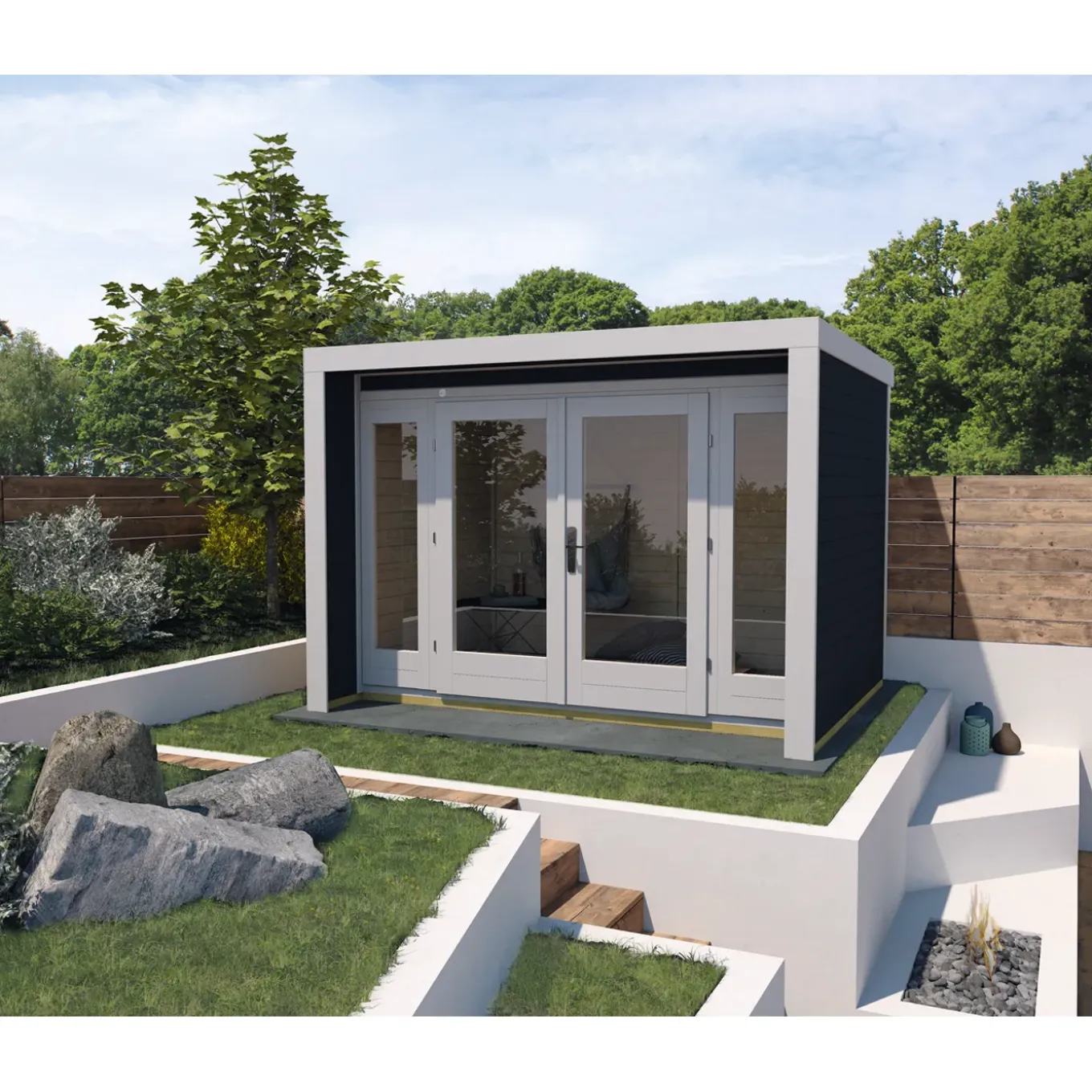 Weka tuinhuis 263 GR3 antraciet 295x295cm