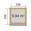 Weka tuinhuis 263 GR1 antraciet 235x239cm