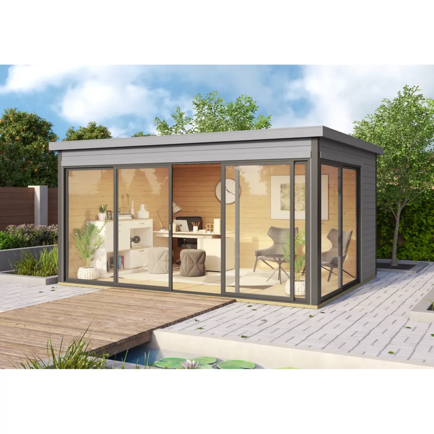 Weka tuinhuis 412 GR2 grijs 322x418cm