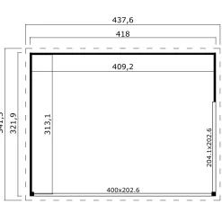 Weka tuinhuis 412 GR2 322x418cm