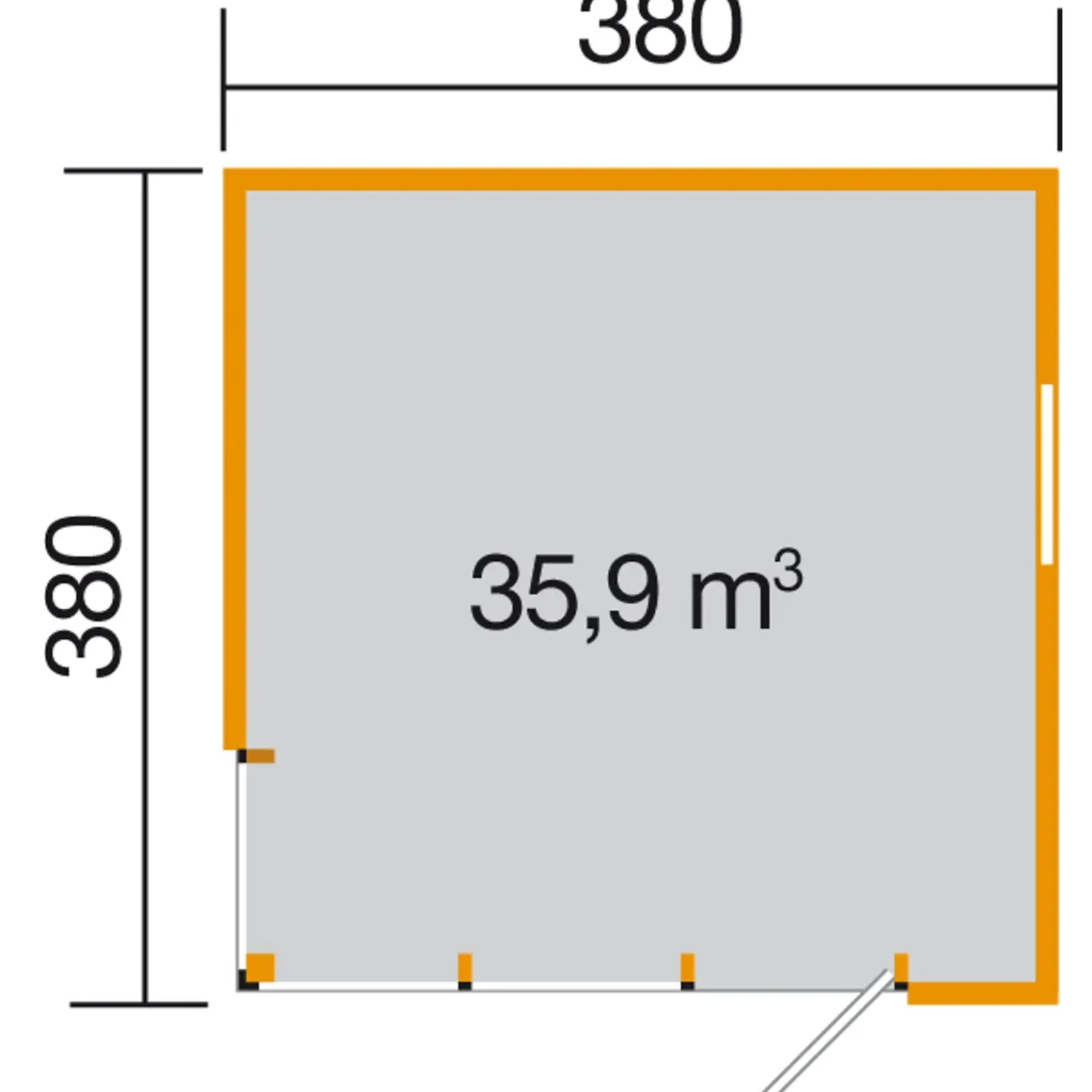 Weka tuinhuis 412 GR2 380x380cm