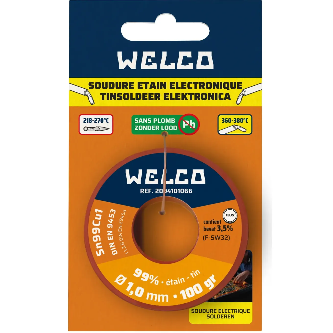 Welco tinsoldeer zonder lood 1mm 100gr