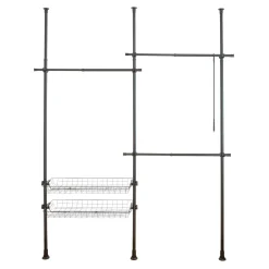 Wenko kledingrek Herkules Duo 164-215 x 165-300cm RVS zwart