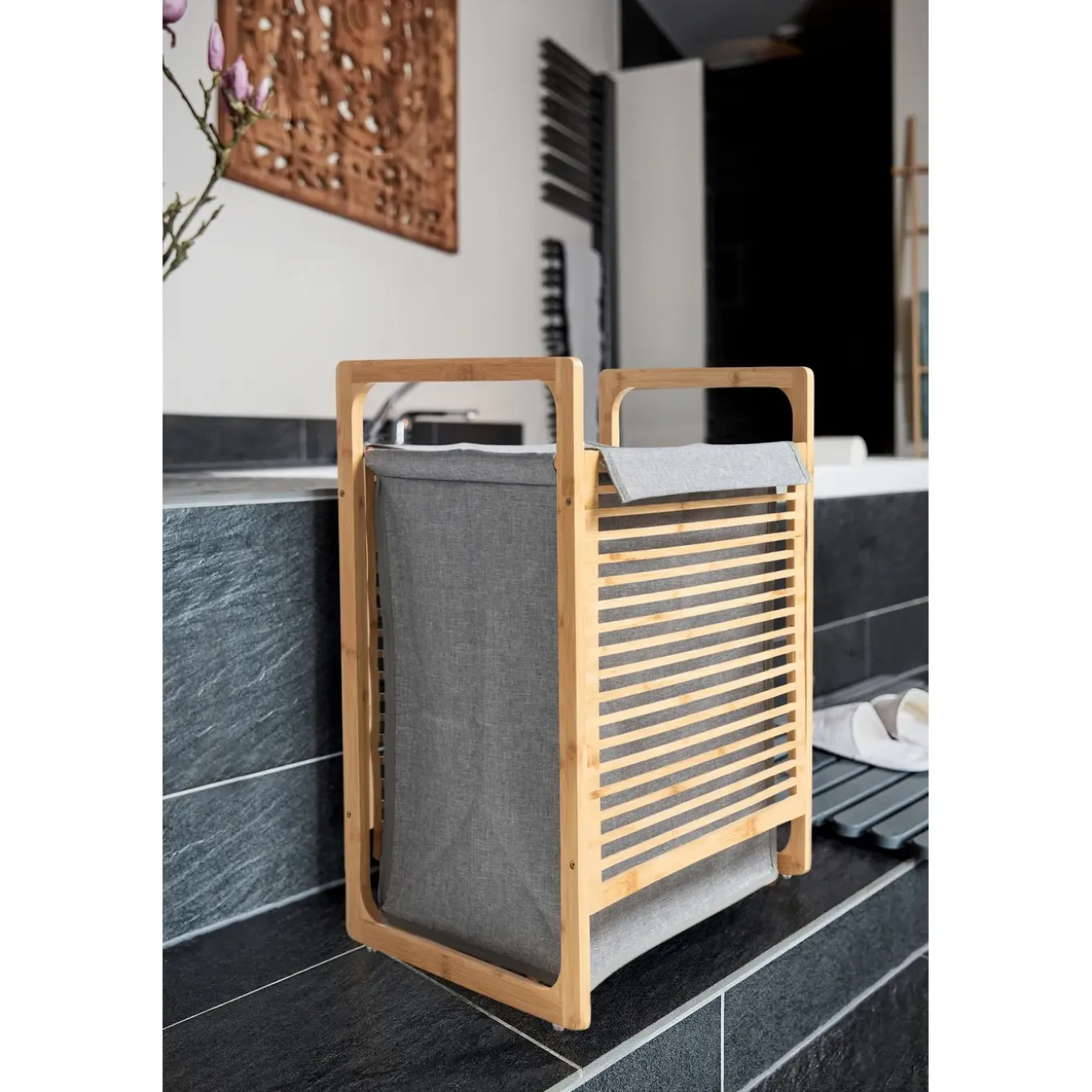 Wenko wasmand Bahari bamboe 43l 40x60x35cm