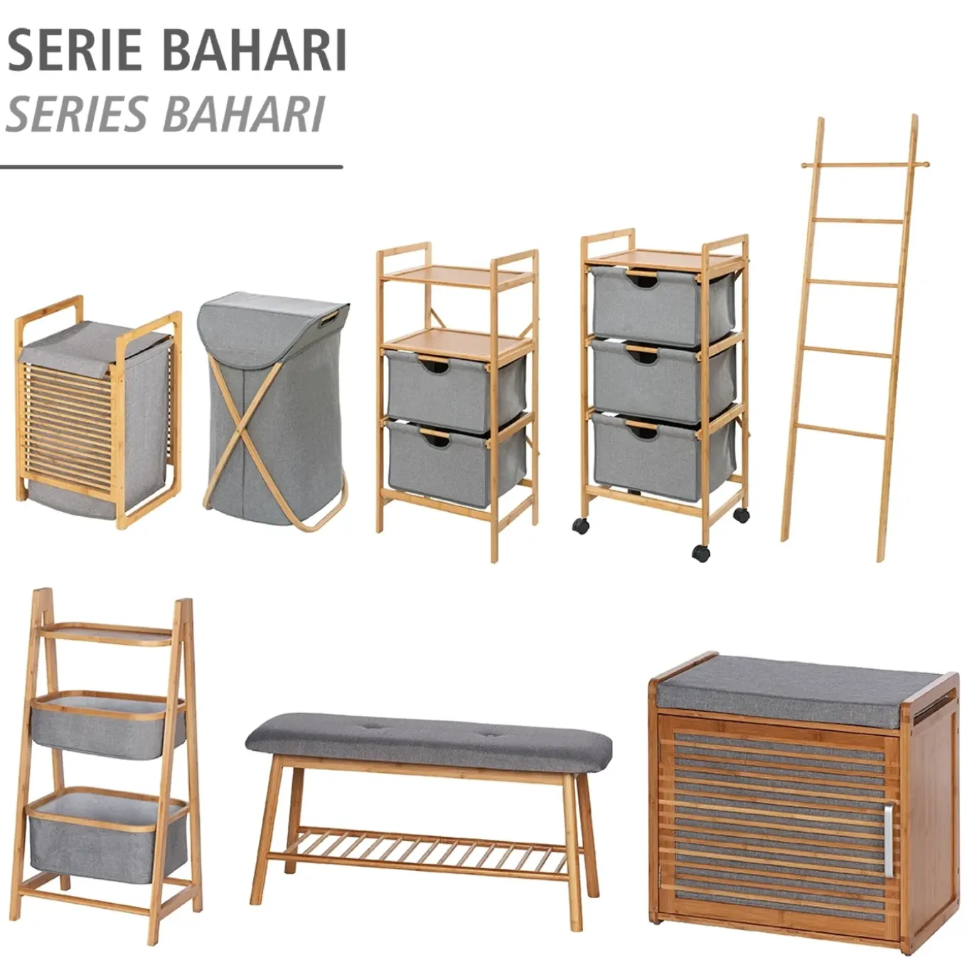 Wenko wasmand Bahari bamboe 43l 40x60x35cm