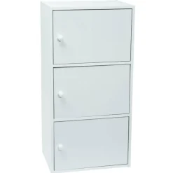 WERKA PRO - Opbergkast Met Deuren Wit Mdf - 3 Deuren - 80 X 29 X 40 Cm