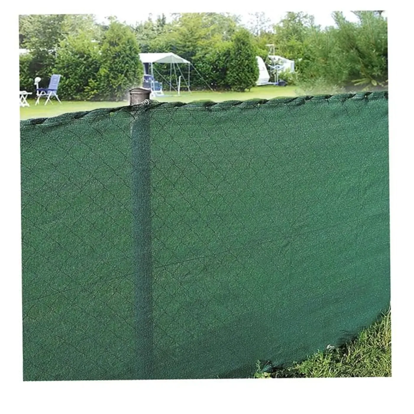 WERKA PRO - Verduisterende Windschermdoek - Polyethyleen 300 G/m² - Groen - Aluminium Ringen