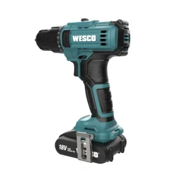 WESCO accuboormachine/schroefmachine – 18 V – set met 50 accessoires – 2 lithium-ion batterijen – snellader – stevige koffer – complete doe-het-zelf kit