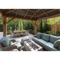 Westmann Paviljoen Gazebo Devon 12x14 - 427x366x317cm - Bruin Houtlook