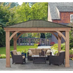 Westmann Paviljoen Gazebo Devon 12x14 - 427x366x317cm - Bruin Houtlook