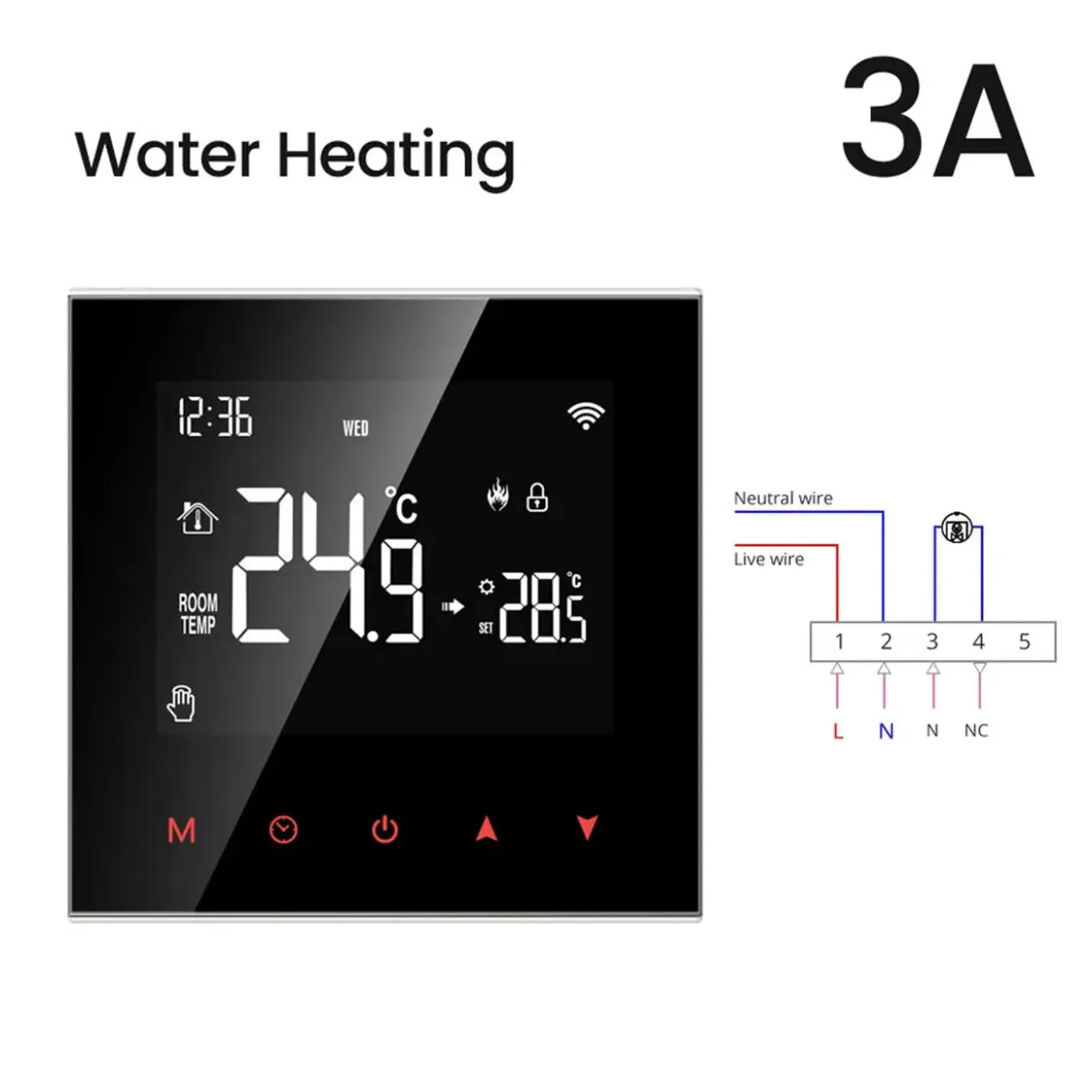 Wifi Inbouw Thermostaat Voor Watergedragen Vloerverwarming Met Ntc Sensor En App Bediening