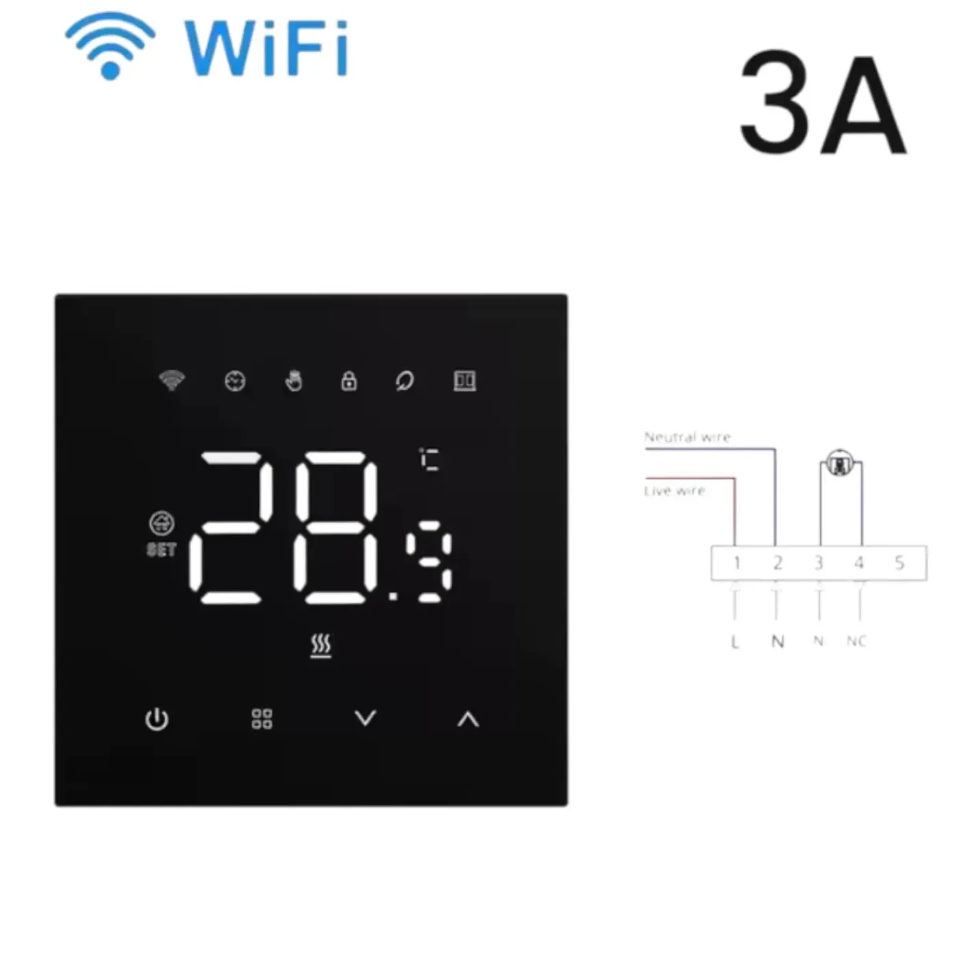 Smartlife Domotica Wifi Inbouw Thermostaat Voor Centrale Verwarming Met Touchscreen App En Spraakbediening