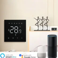 Smartlife Domotica Wifi Inbouw Thermostaat Voor Centrale Verwarming Met Touchscreen App En Spraakbediening