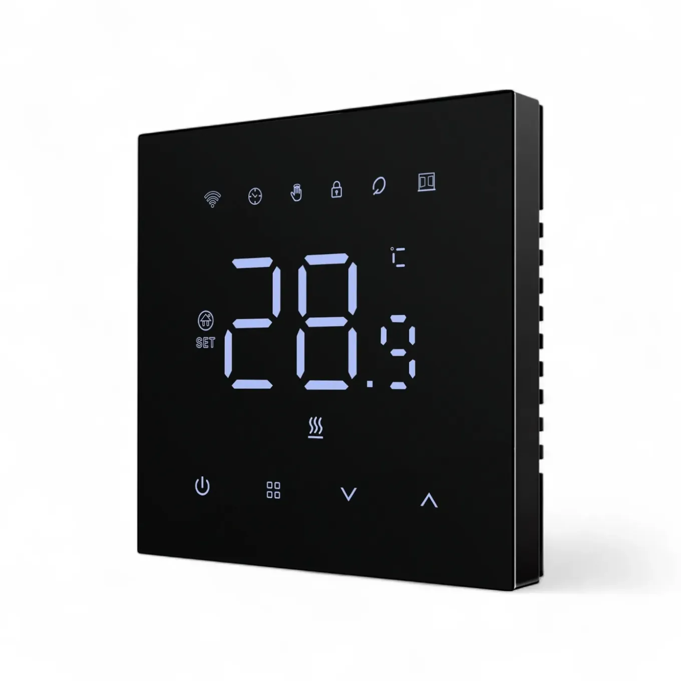 Wifi Inbouw Thermostaat Voor Elektrische Vloerverwarming Met Zwart Touchscreen En App Bediening