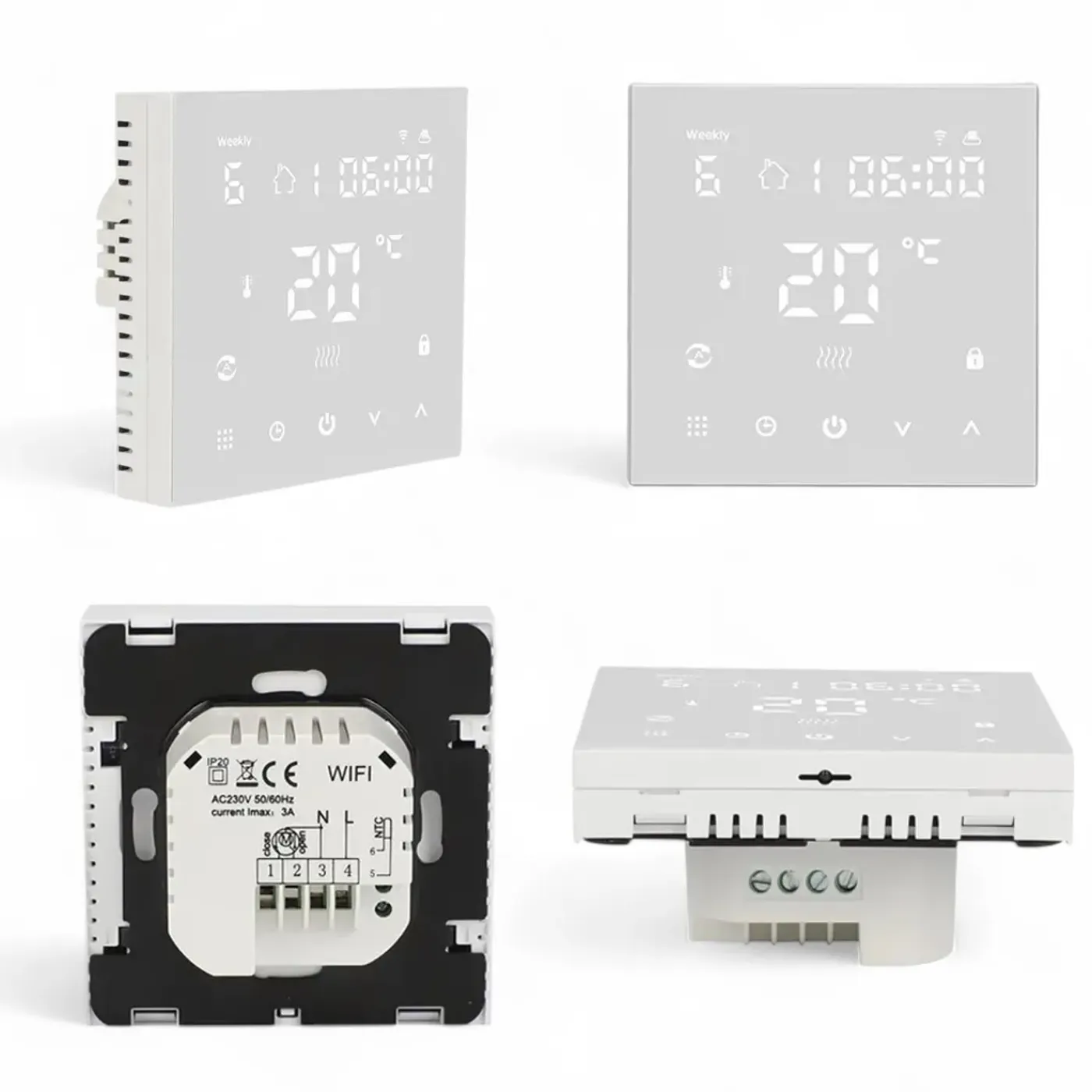 Smartlife Domotica Wifi Inbouw Thermostaat Voor Elektrische Vloerverwarming Met Touchscreen En Wifi Bediening