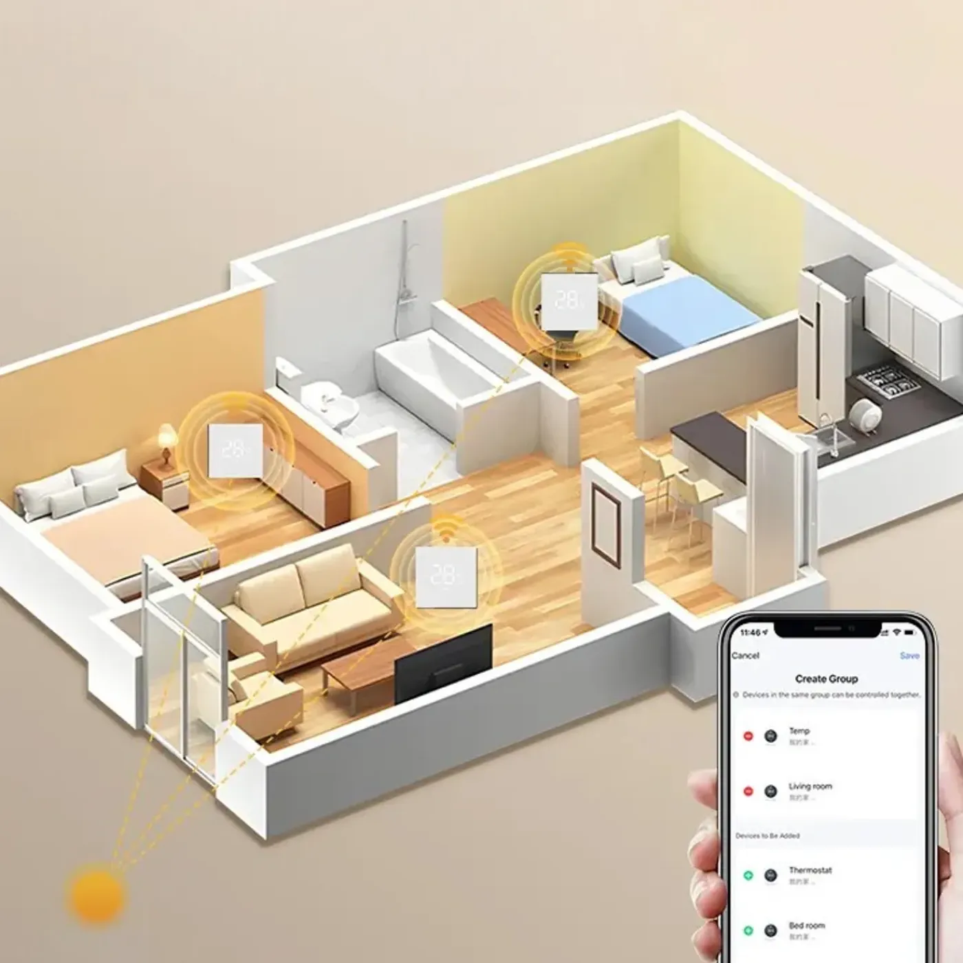 Smartlife Domotica Wifi Inbouw Thermostaat Voor Elektrische Vloerverwarming Met Touchscreen En Wifi Bediening