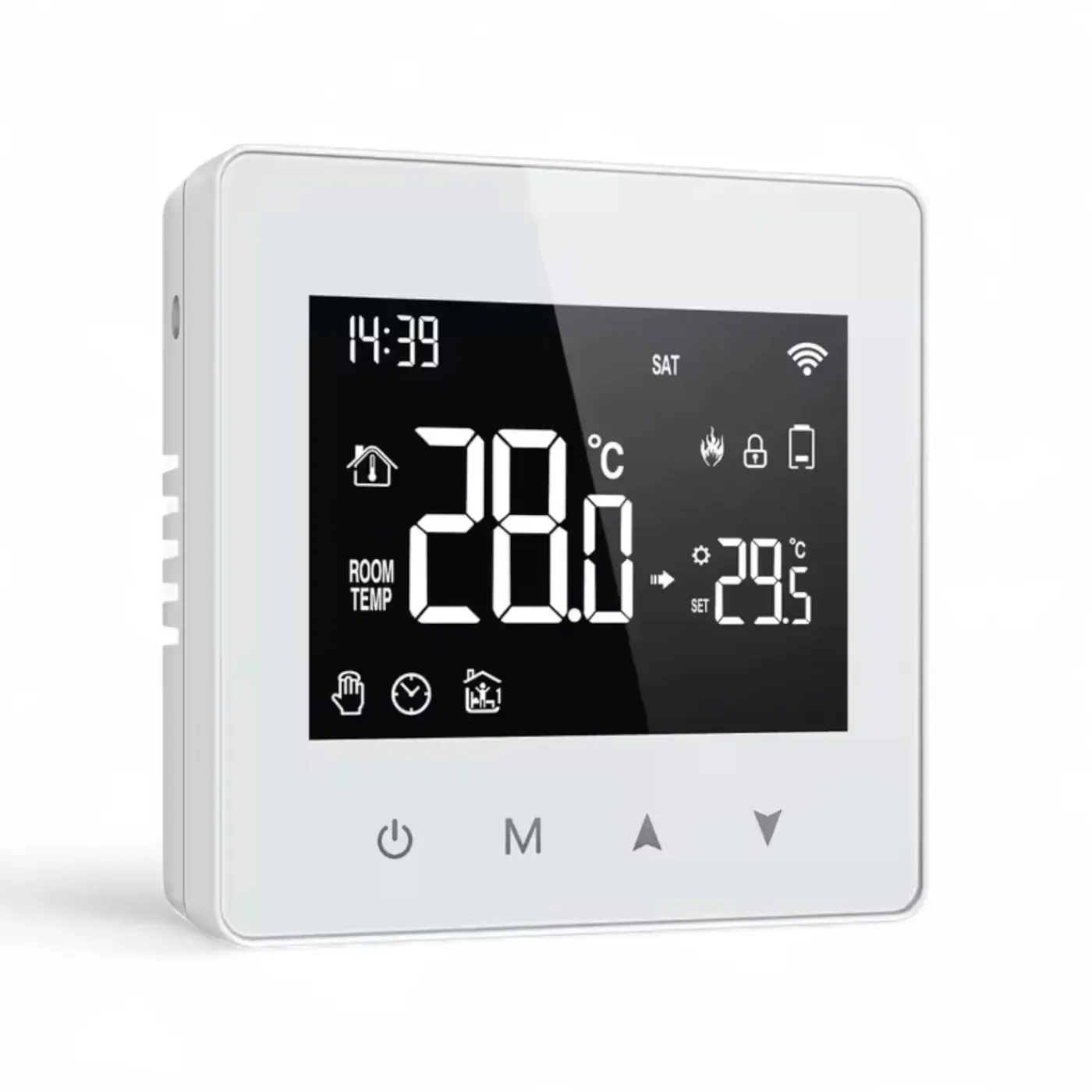 Smartlife Domotica Wifi Opbouw Thermostaat Voor Cv Installatie Met Touchscreen Bediening En Spraakbediening