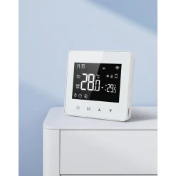 Smartlife Domotica Wifi Opbouw Thermostaat Voor Cv Installatie Met Touchscreen Bediening En Spraakbediening