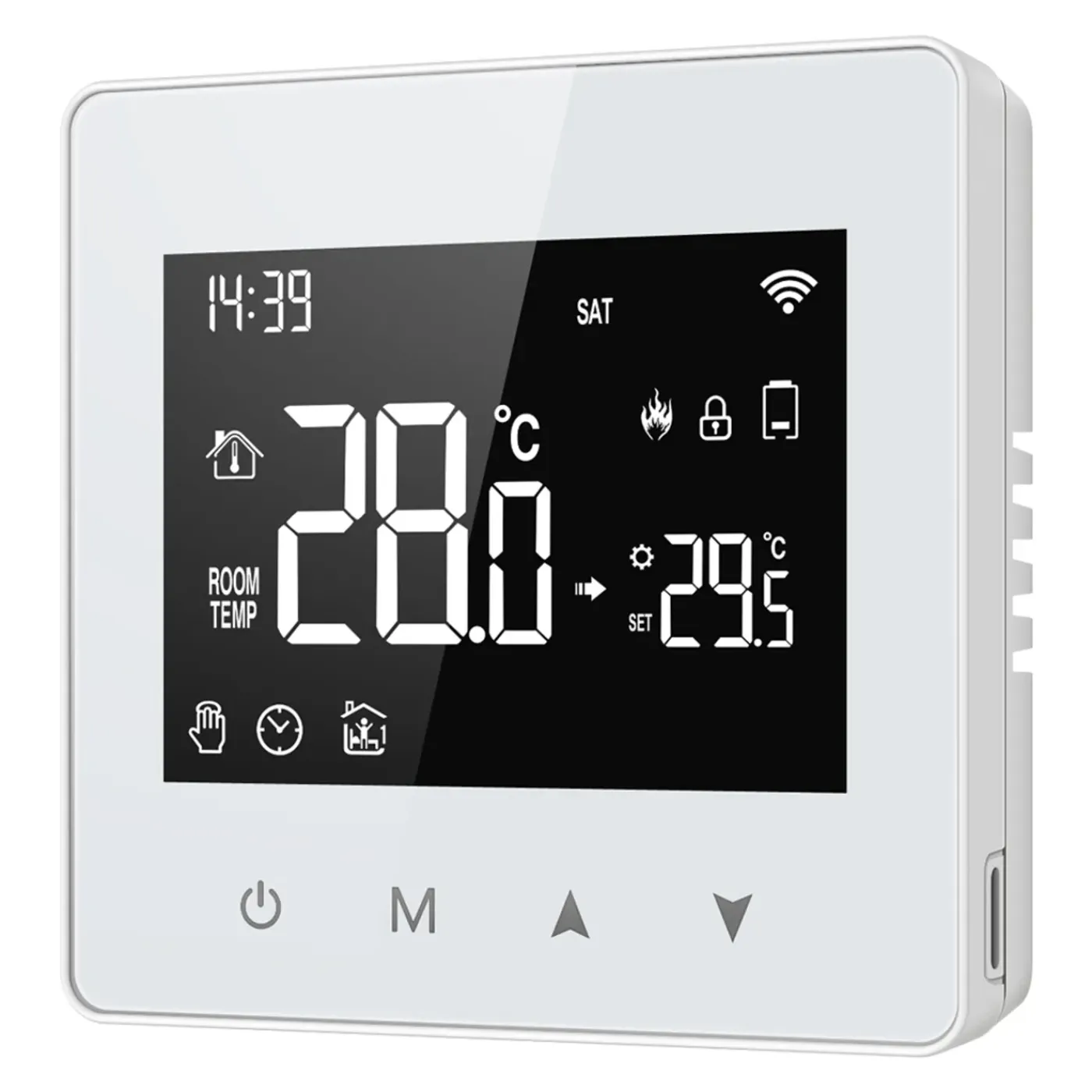 Smartlife Domotica Wifi Opbouw Thermostaat Voor Cv Installatie Met Touchscreen Bediening En Spraakbediening