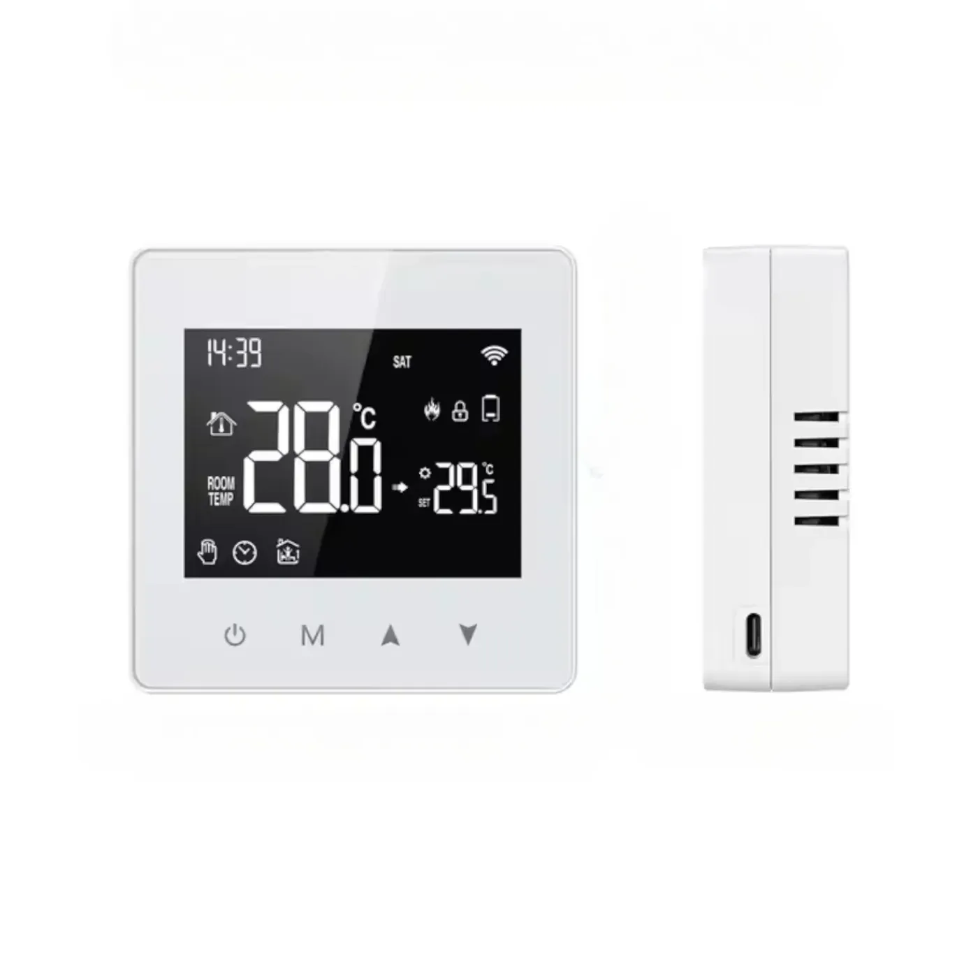 Smartlife Domotica Wifi Opbouw Thermostaat Voor Cv Installatie Met Touchscreen Bediening En Spraakbediening