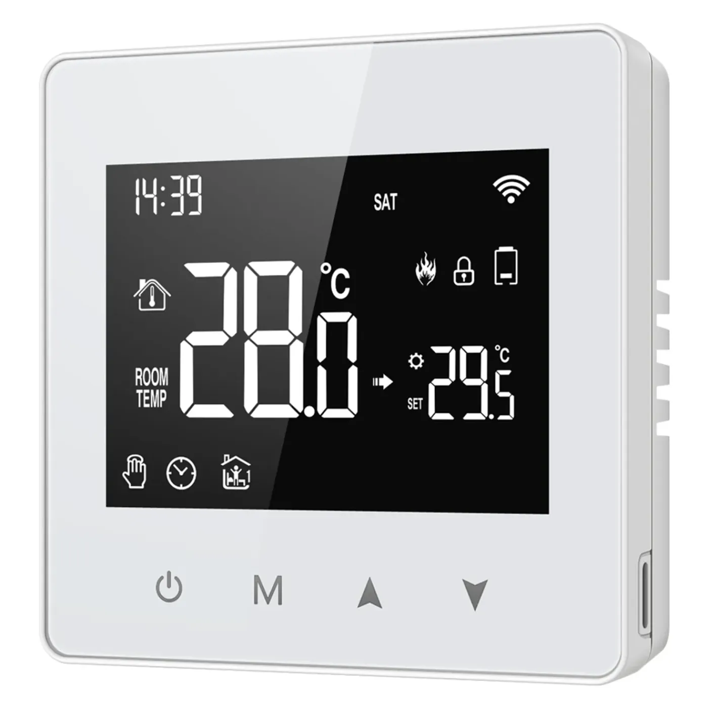 Smartlife Domotica Wifi Opbouw Thermostaat Voor Cv Installatie Met Touchscreen Bediening En Spraakbediening