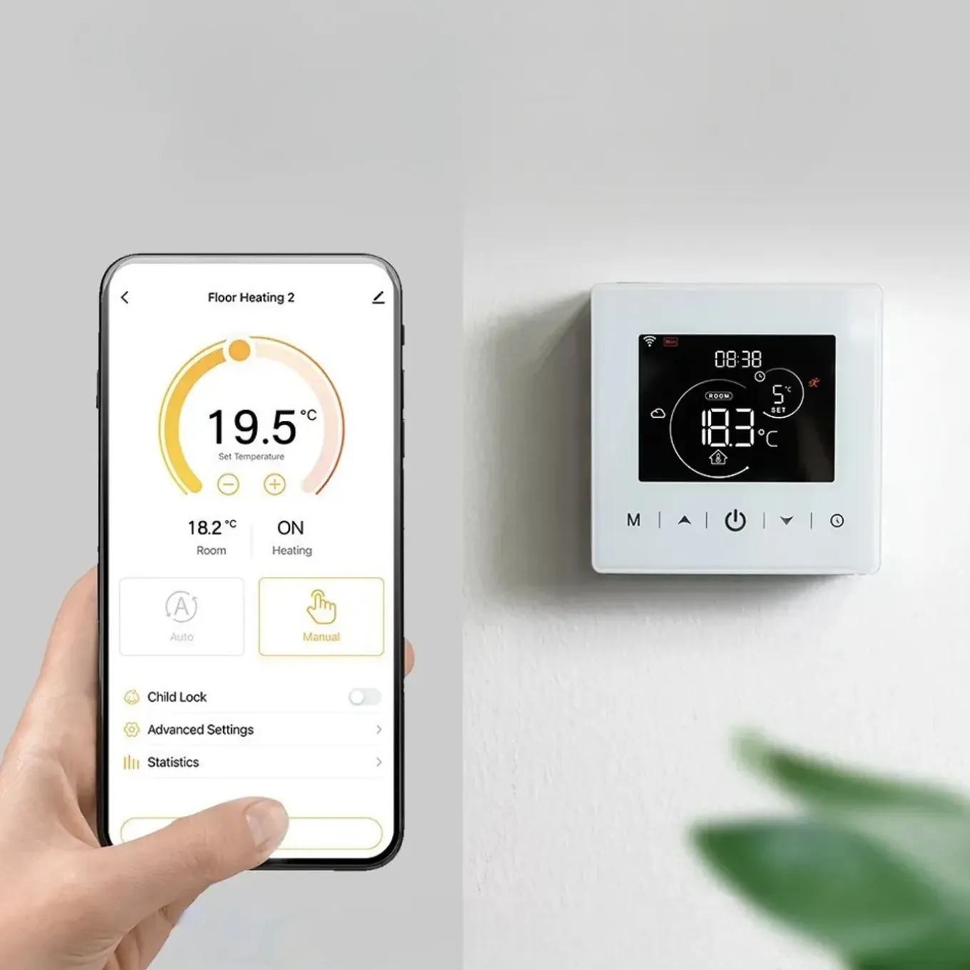 Wifi Opbouw Thermostaat Voor Centrale Verwarming Met Touchscreen App Bediening En Spraakbesturing