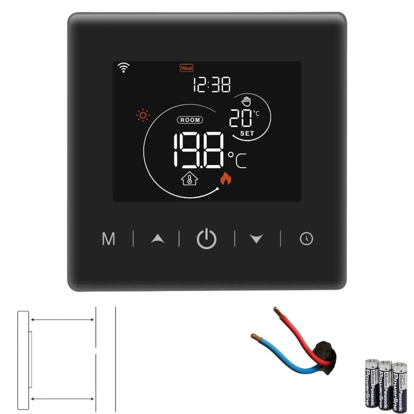 Wifi Opbouw Thermostaat Voor Centrale Verwarming Met Touchscreen App Bediening En Spraakbesturing