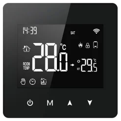 Wifi Opbouw Thermostaat Voor Cv Installatie Met Touchscreen En Open Raam Detectie Zwart