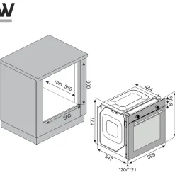 Wiggo - Inbouw Oven - Wo-b608(g) - Grijs - 60 Cm