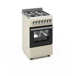 Wiggo - Vrijstaande Gasfornuis - Wo-e506a(cx) - Creme - 50 Cm