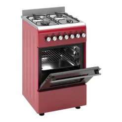 Wiggo - Vrijstaande Gasfornuis - Wo-e506a(rx) - Rood - 50 Cm