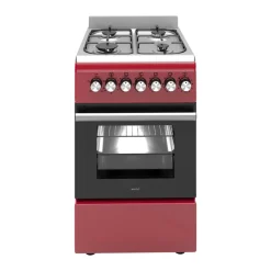 Wiggo - Vrijstaande Gasfornuis - Wo-e506a(rx) - Rood - 50 Cm