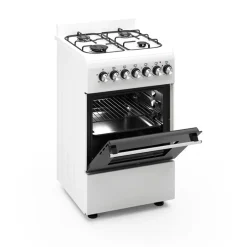 Wiggo - Vrijstaande Gasfornuis - Wo-e506a(ww) - Wit - 50 Cm