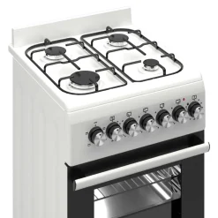 Wiggo - Vrijstaande Gasfornuis - Wo-e506a(wx) - Wit - 50 Cm