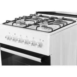 Wiggo - Vrijstaande Gasfornuis - Wo-e606a(ww) - Wit - 60 Cm