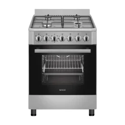 Wiggo - Vrijstaande Gasfornuis - Wo-e605r(xx) - Roestvrijstaal - 60 Cm