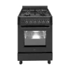 Wiggo - Vrijstaande Gasfornuis - Wo-e639b(bb) - Zwart - 60 Cm