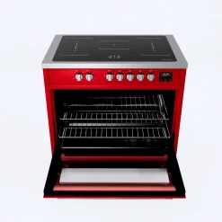 Wiggo - Vrijstaande Inductiefornuis - Wio-e921a(rx) - Rood - 90 Cm