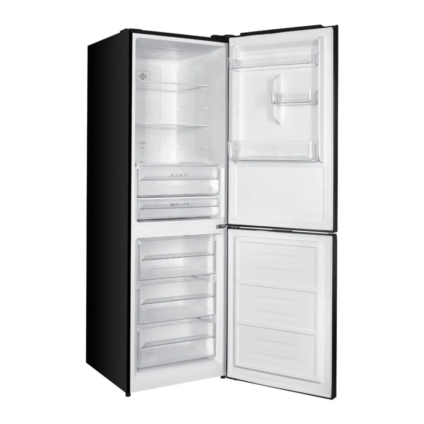 Wiggo - Vrijstaande Koel-vriescombi Koelkast - Wr-cd18c(b) - Zwart - 60 Cm