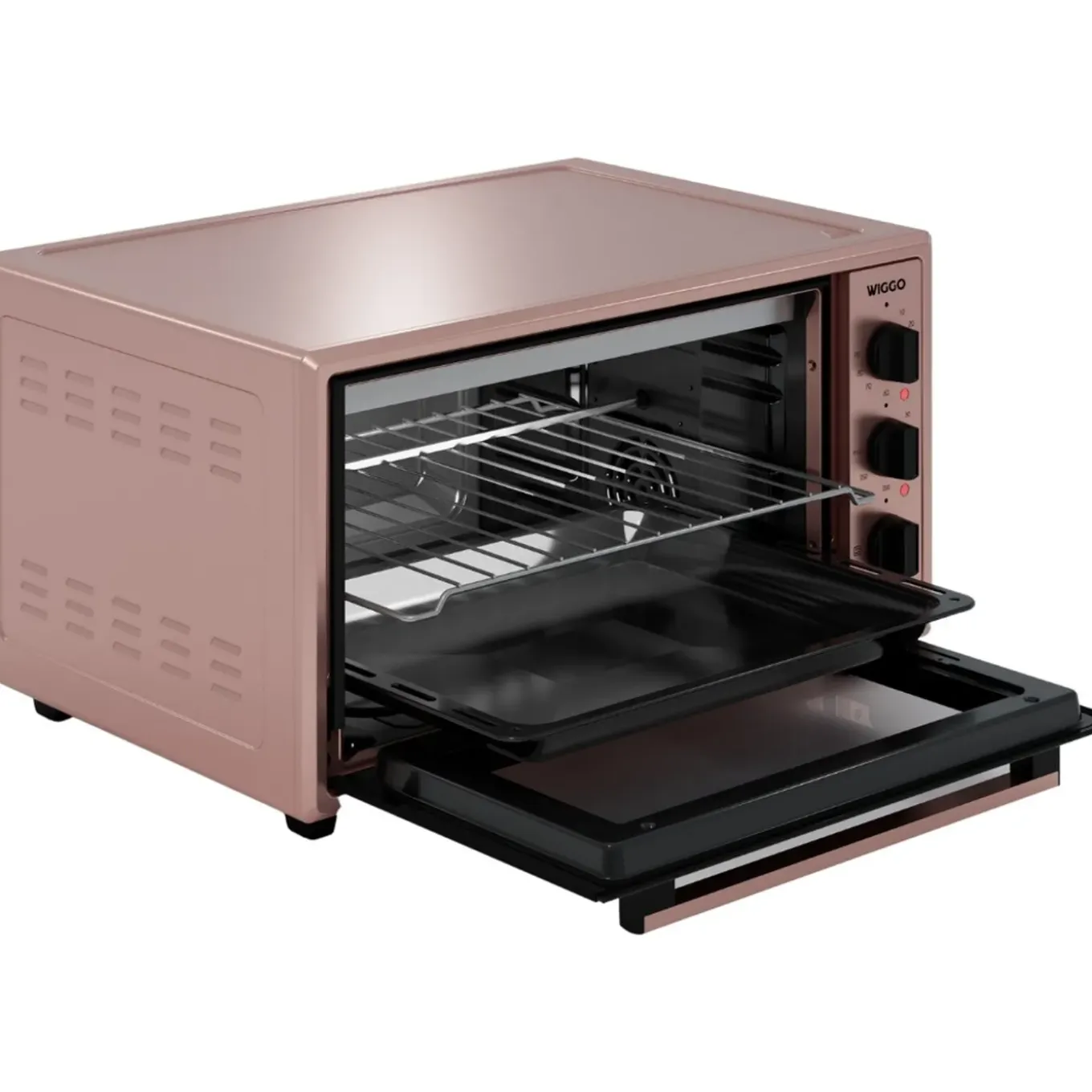 Wiggo - Vrijstaande Mini Oven - Wmo-e456(p) - Roze - 45 Liter