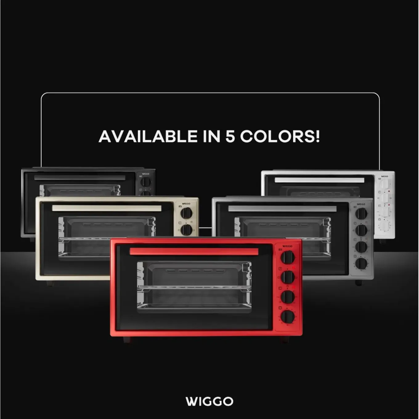 Wiggo - Vrijstaande Mini Oven - Wmo-e456(r) - Rood - 45 Liter