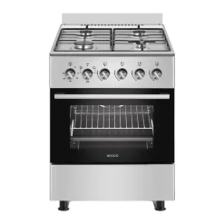 Wiggo Wo-e603a(xx)vrijstaande Gasfornuis - 60 Cm - Roestvrijstaal