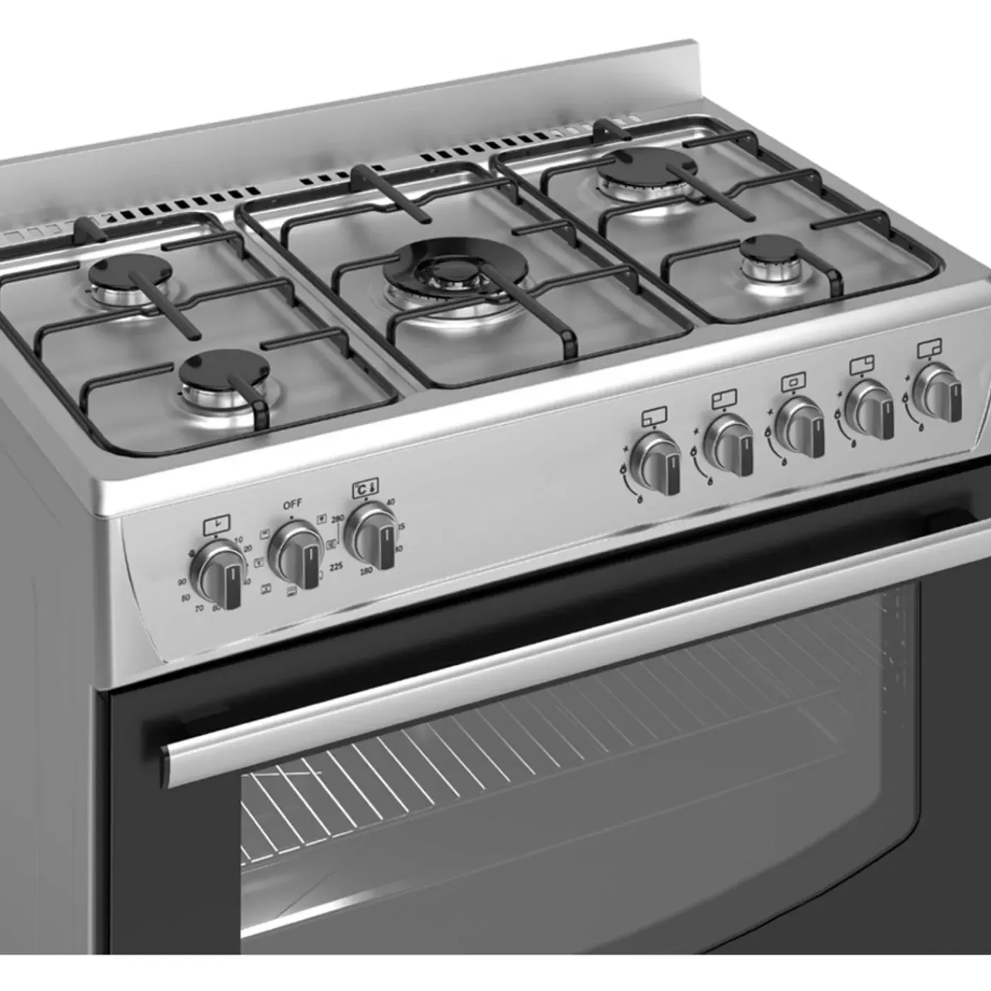 Wiggo Wo‑e905r(xx) Vrijstaande Gasfornuis - 90 Cm - Roestvrijstaal