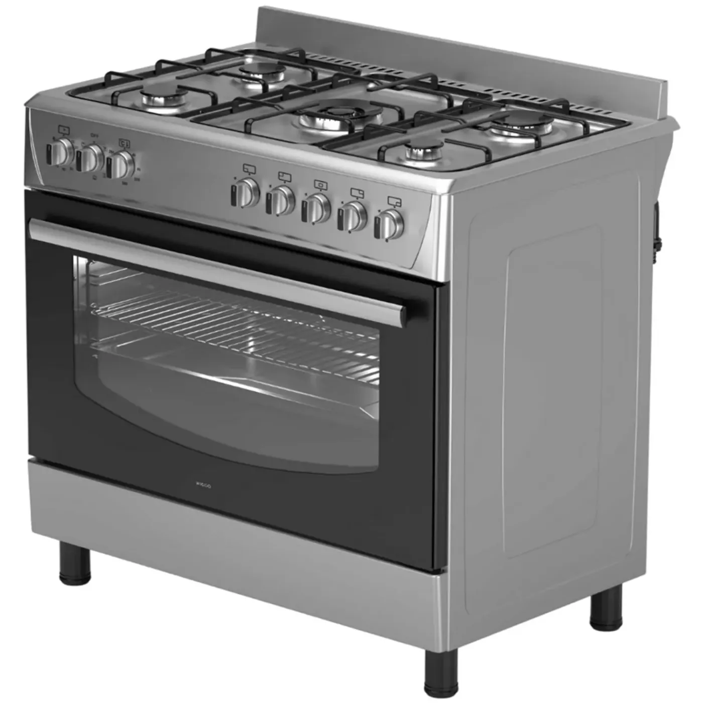 Wiggo Wo‑e905r(xx) Vrijstaande Gasfornuis - 90 Cm - Roestvrijstaal