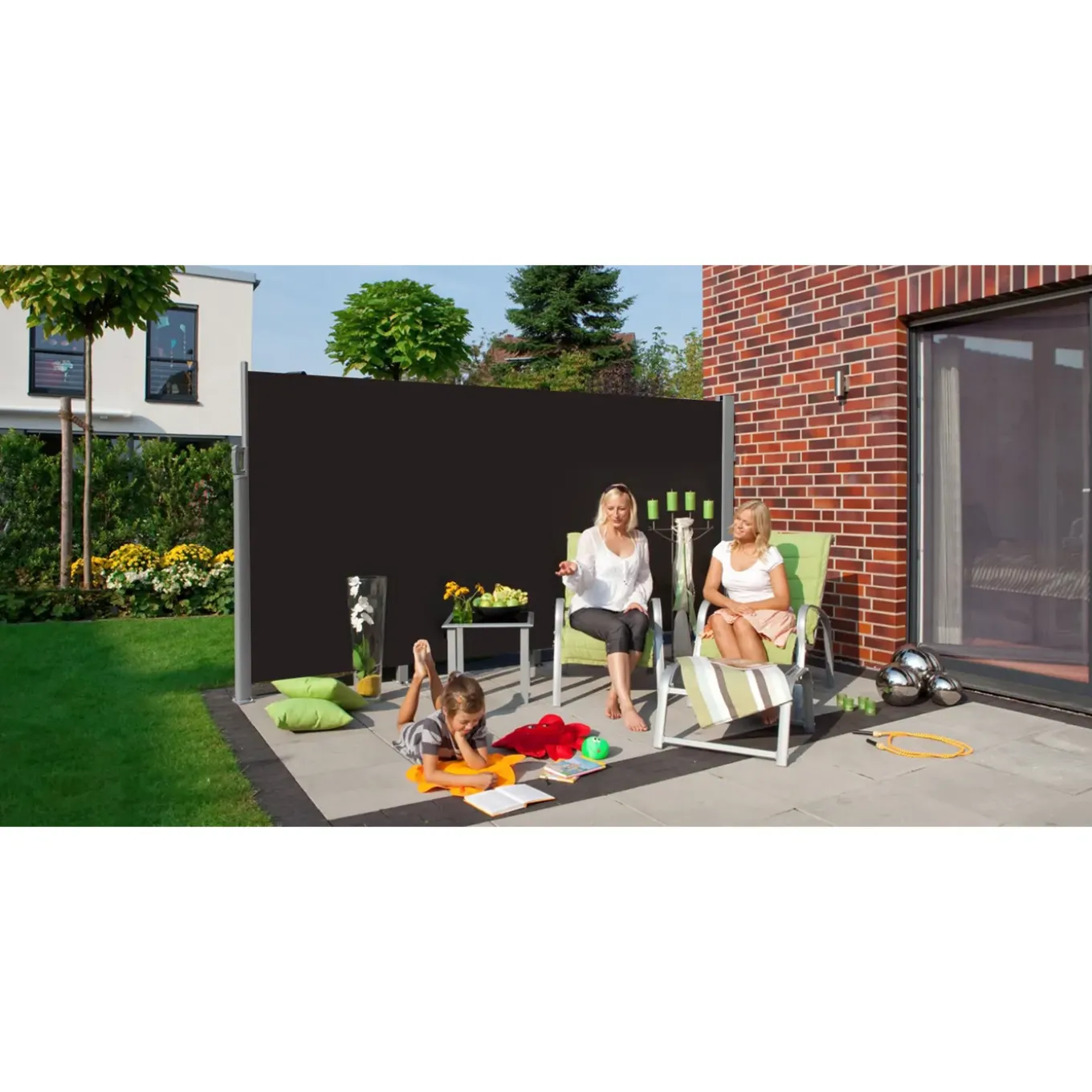 Windscherm oprolbaar antraciet 300x160cm