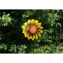Windspinner - Windmolen - Windijzers - Tuinsteker - Tuinbeeld - Grondpin - Metaal - Zonnebloem