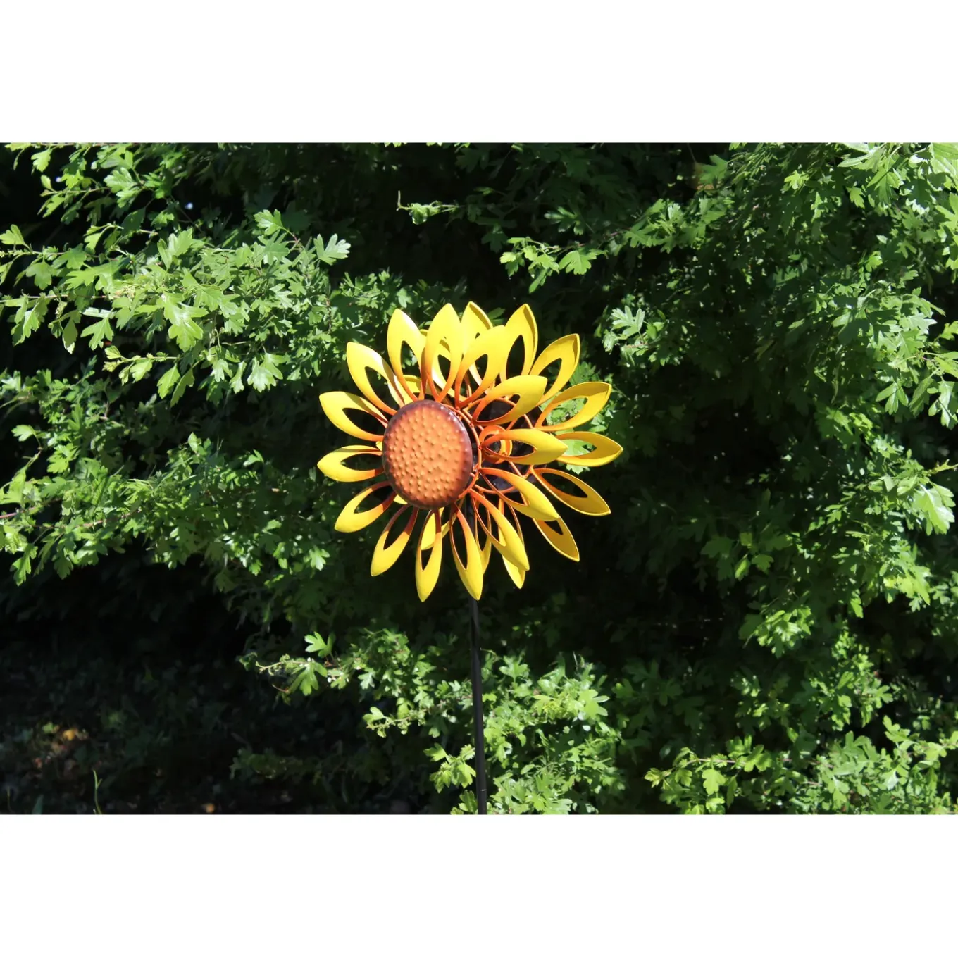 Windspinner - Windmolen - Windijzers - Tuinsteker - Tuinbeeld - Grondpin - Metaal - Zonnebloem