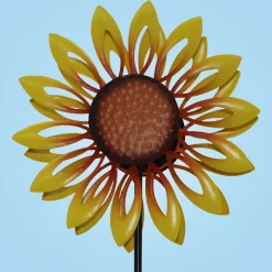 Windspinner - Windmolen - Windijzers - Tuinsteker - Tuinbeeld - Grondpin - Metaal - Zonnebloem