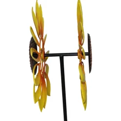 Windspinner - Windmolen - Windijzers - Tuinsteker - Tuinbeeld - Grondpin - Metaal - Zonnebloem